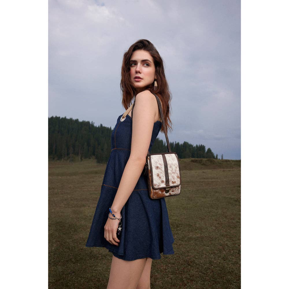 Santa Mesa Mini Leather & Hide Crossbody Purse