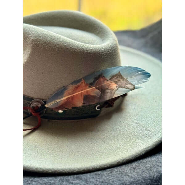 Cowboy Hat Accent Feather - Western Horses