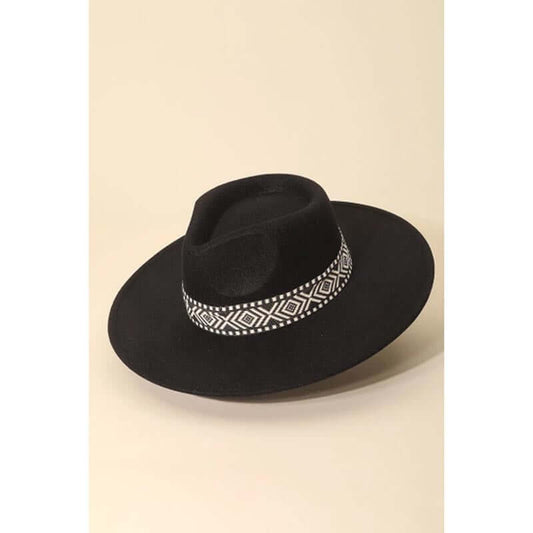 A charming chic unique must have trending in season fedora hat has a Boho stripe pattern fedora hat design. An excellent choice for casual to formal occasions, goes perfectly with business formal work office suits blazer and dresses office attire. Adjustable inner string.