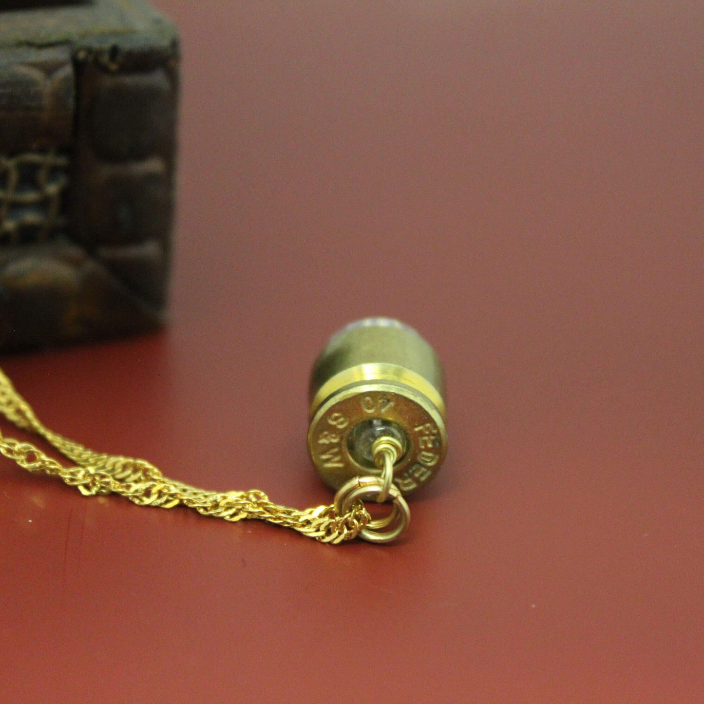 Bullet Case Gold Necklace