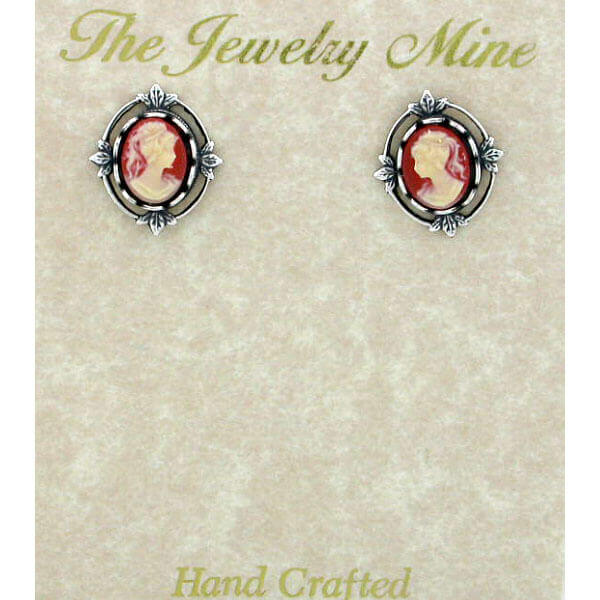 Cameo Button Earrings Color