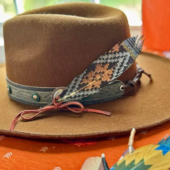 Cowboy Hat Accent Feather- Geo Print
