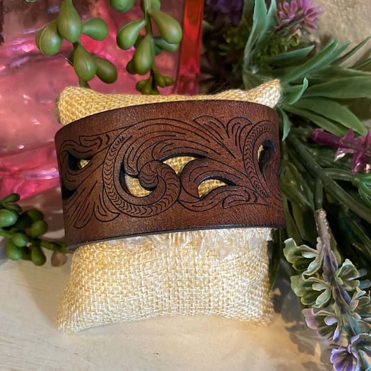 Cut Out Leather Cuff