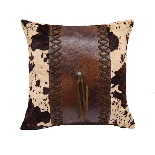 Faux Cowhide & Leather Pillow