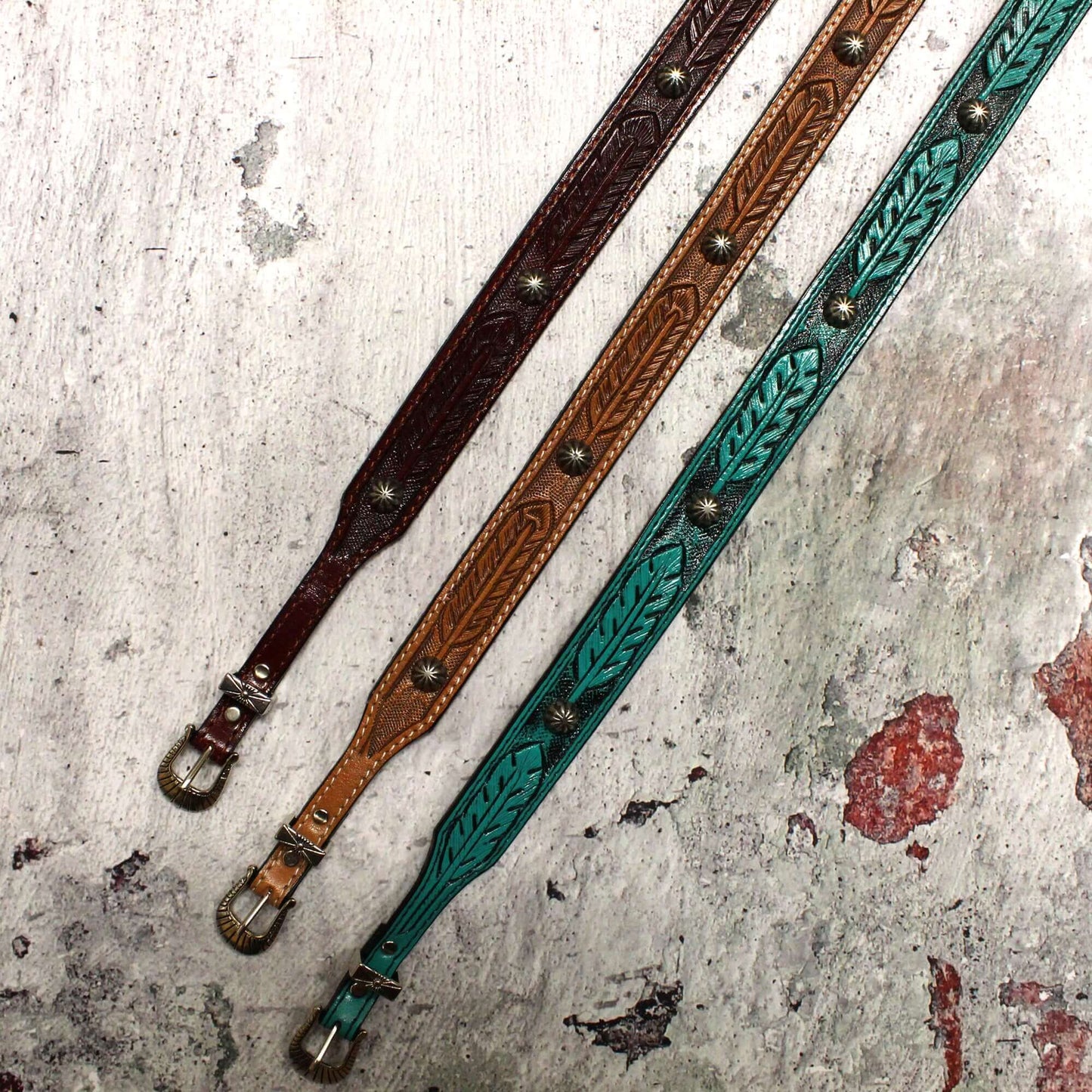 Feather Leather Studded Hatbands