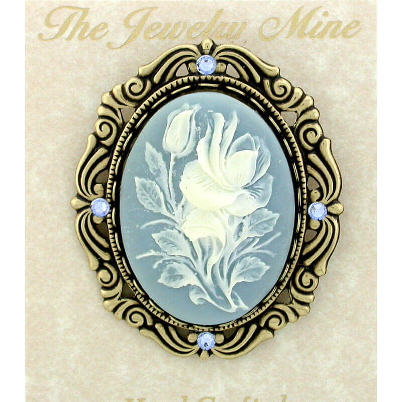 Floral Cameo Brooch