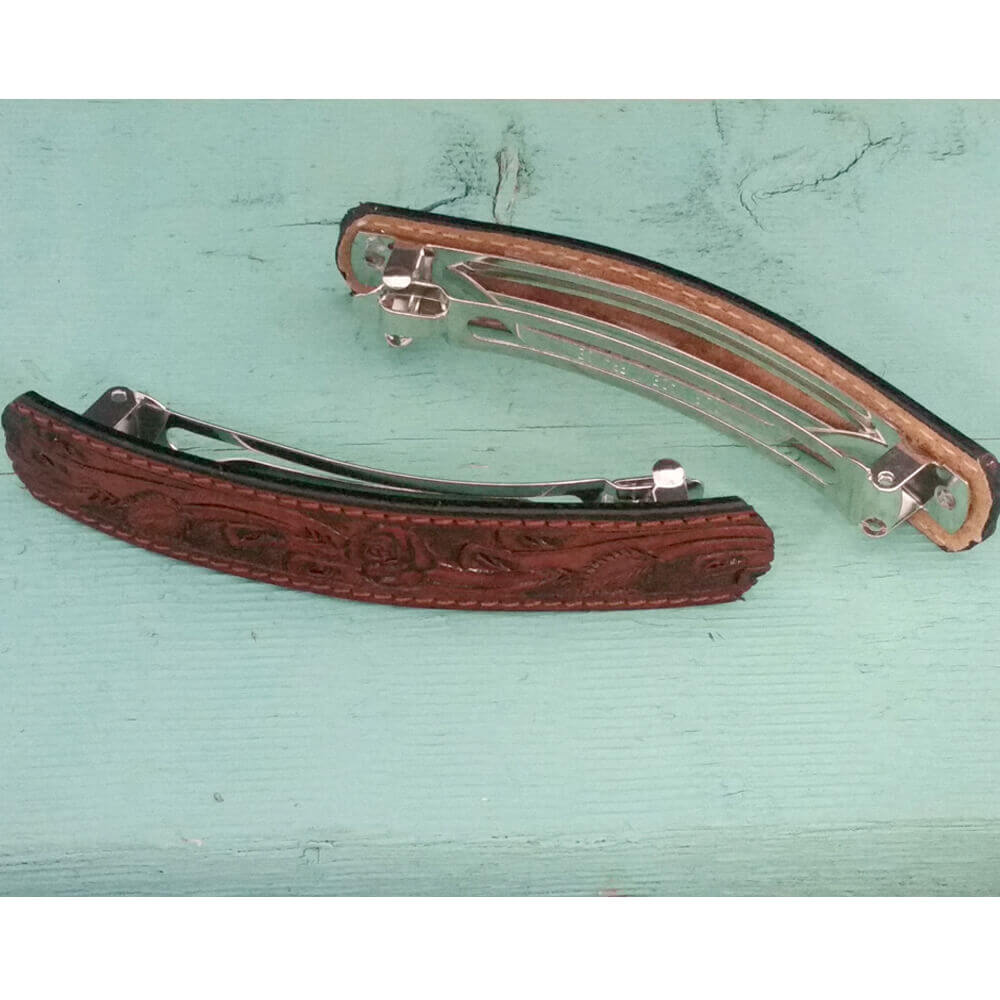 Leather Barrettes