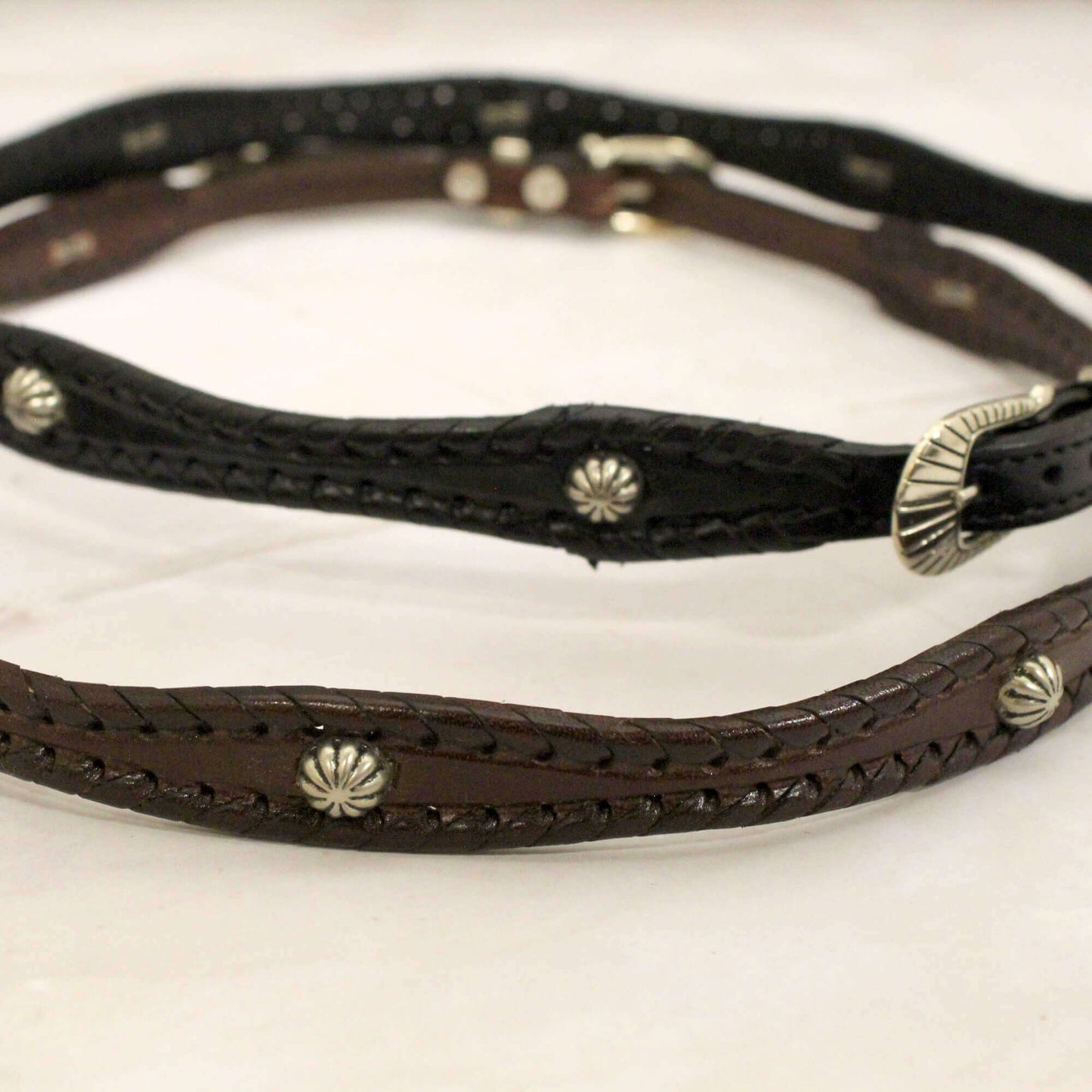 Leather Cowboy Hatband with Studs