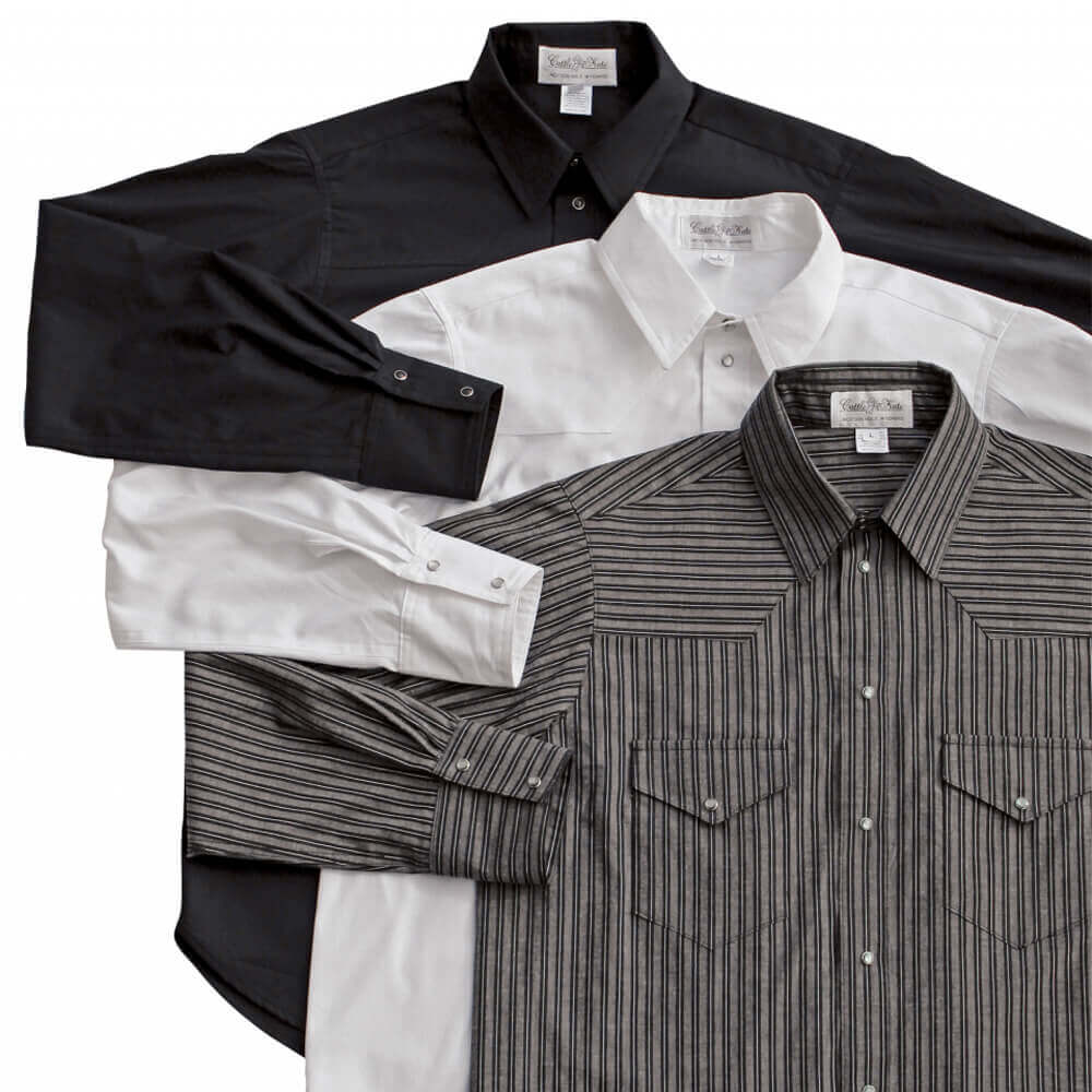 Men's Pearl Snap Western Shirt Made in USA White / SM Men's Pearl Snap Western Shirt Made in USA White / SM