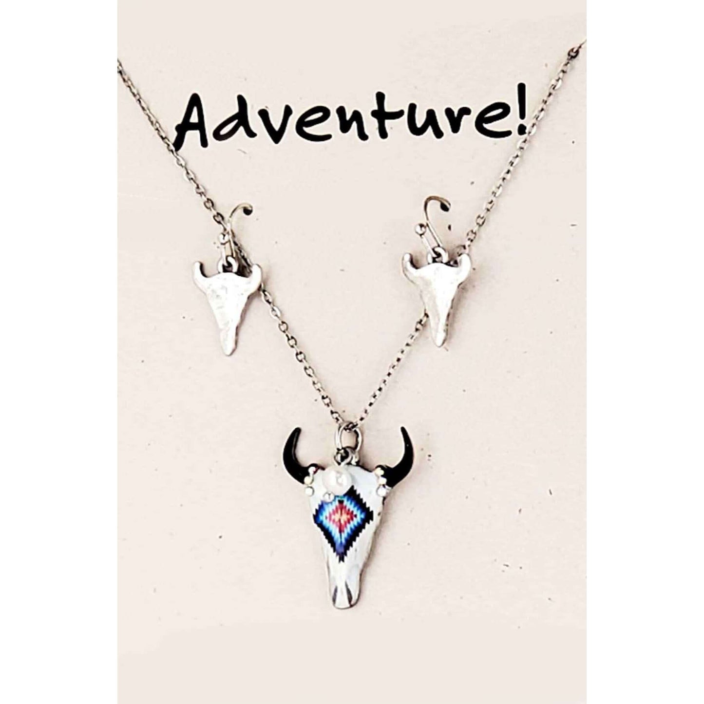 Buffalo Skull Necklace Set