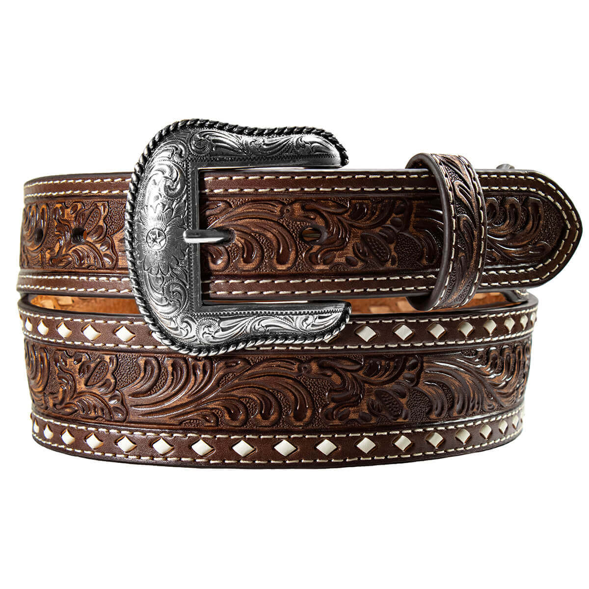 Wide Lace Edge Western Belt Cattle Kate