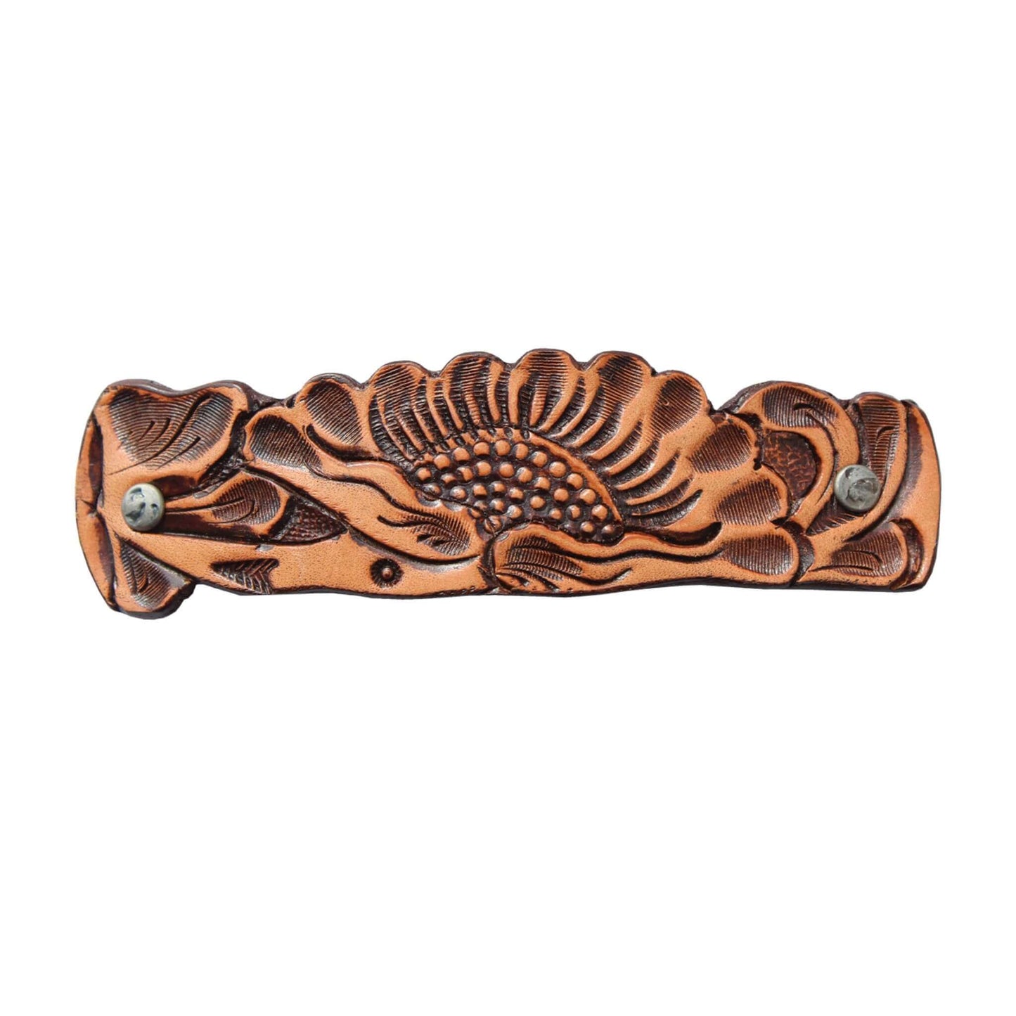 Leather Tooled Barrettes