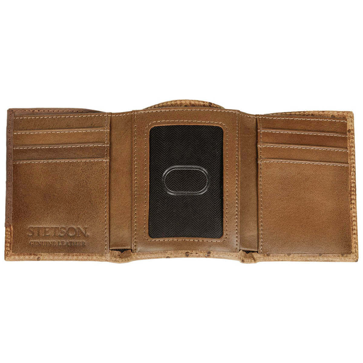 Tooled Embossed Ostrich Men's Stetson Wallet