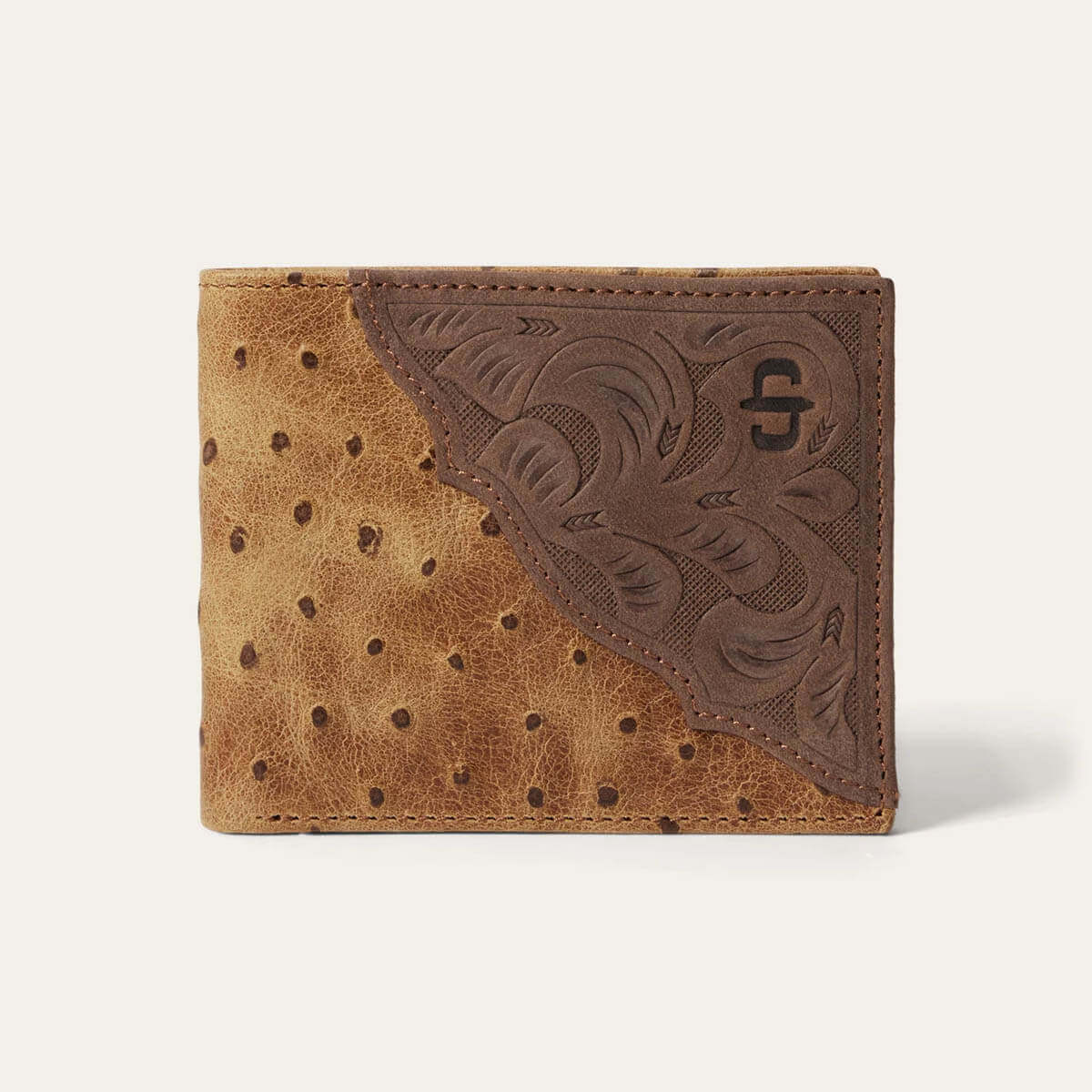 Tooled Embossed Ostrich Men's Stetson Wallet
