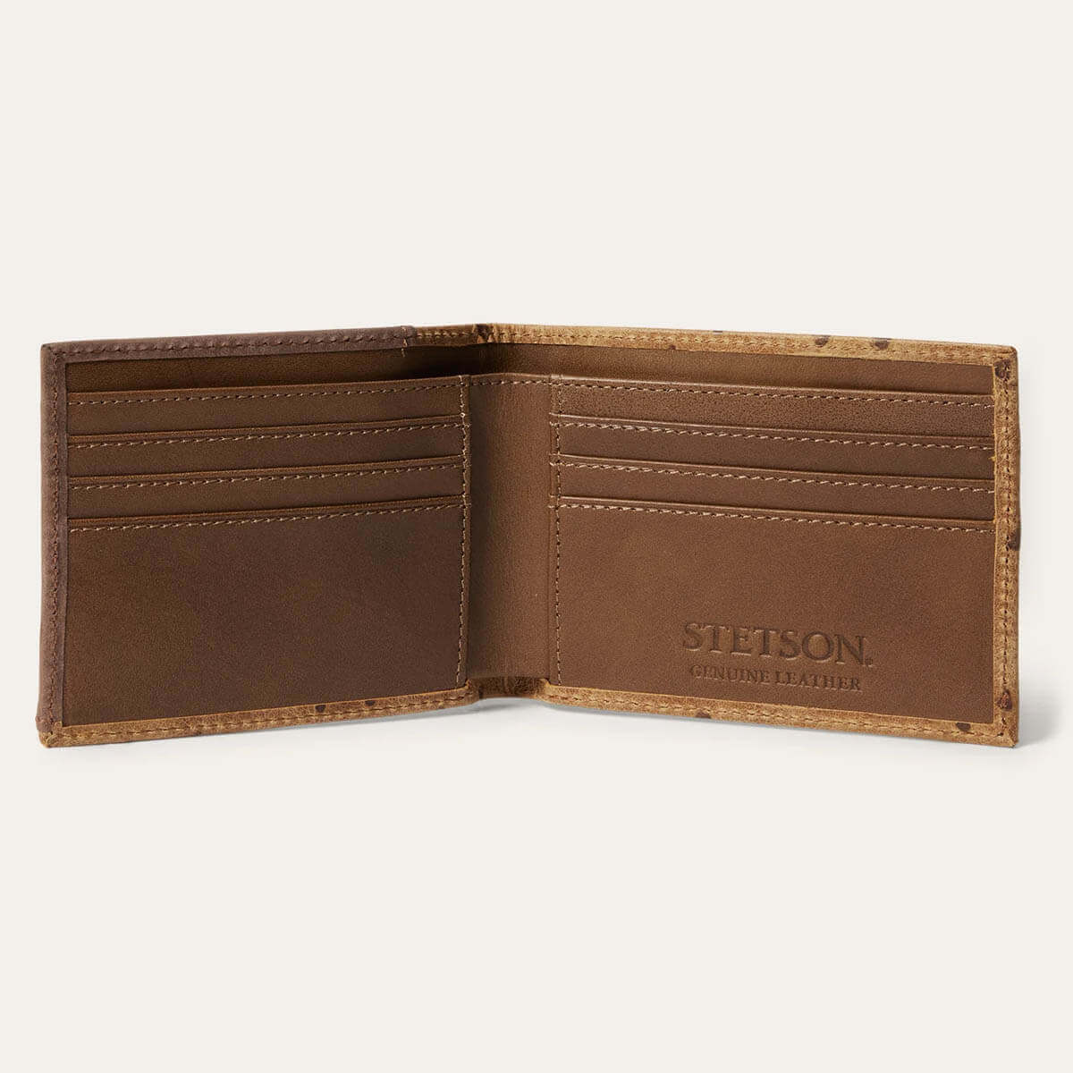 Tooled Embossed Ostrich Men's Stetson Wallet