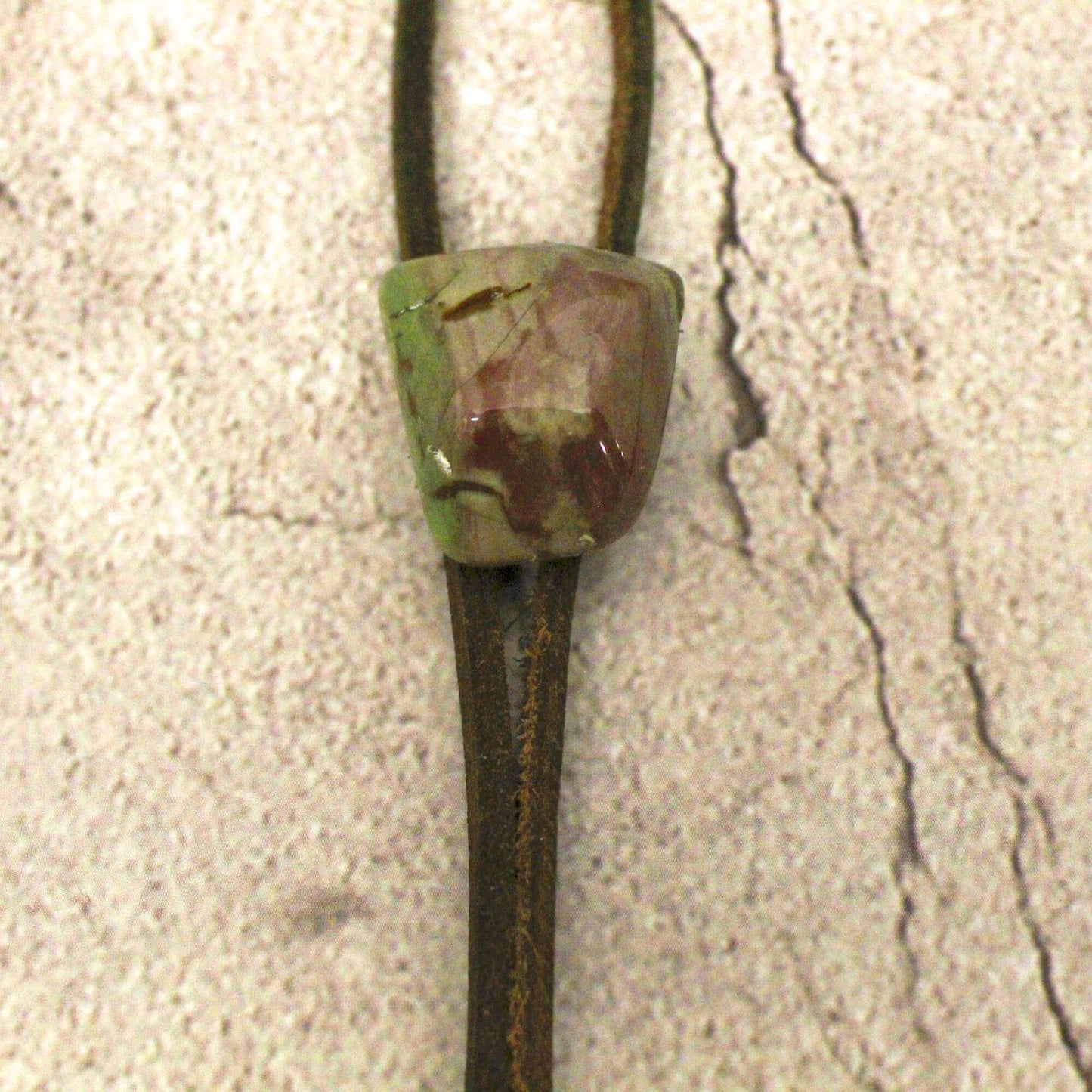 Rustic Gemstone Suede Cord Bolo Tie USA