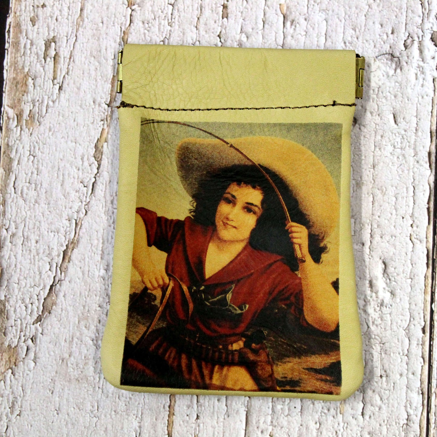 Leather Cowgirl Squeeze Coin Purse