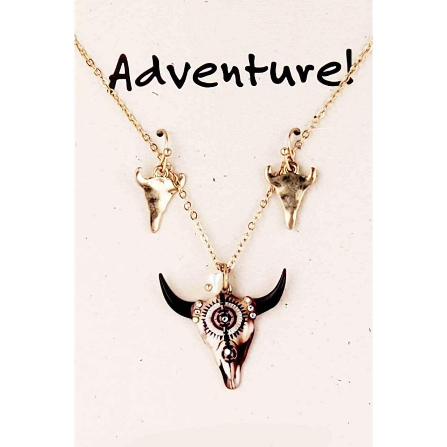 Buffalo Skull Necklace Set