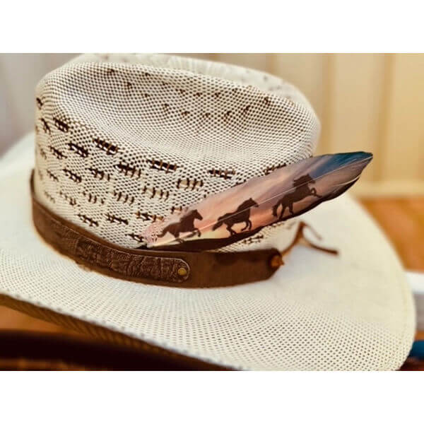 Cowboy Hat Accent Feather - Western Horses