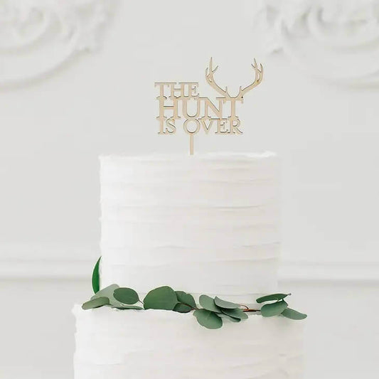 The Hunt is Over Wedding Cake Topper