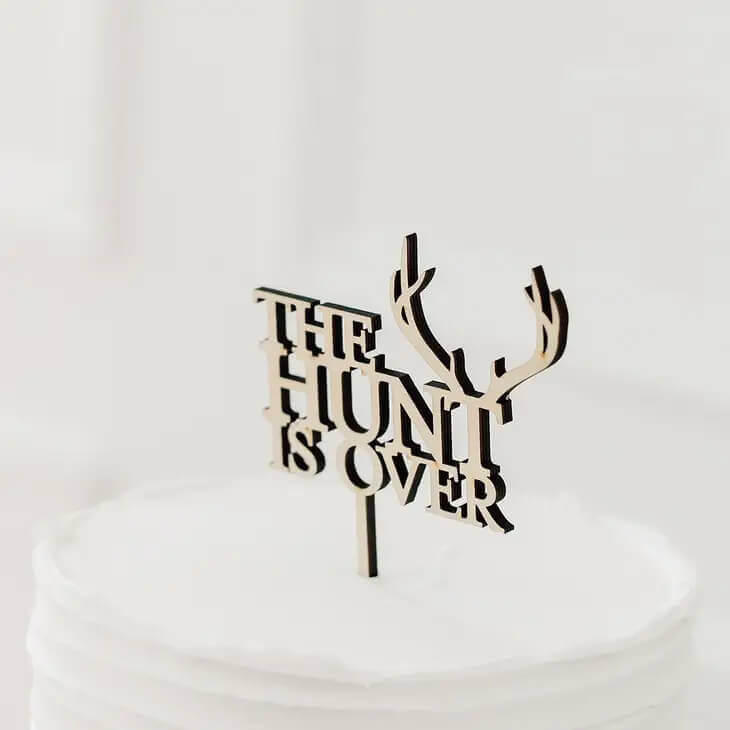 The Hunt is Over Wedding Cake Topper