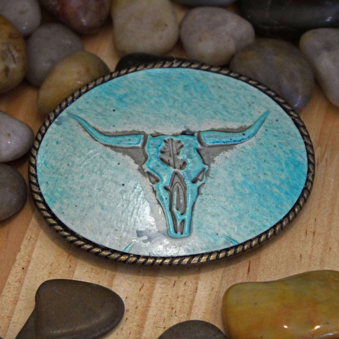 Turquoise Steer Head Buckle