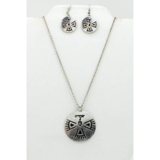 You don't have to be out west to look the part. Just add a little western flair to your look with this Way Out West Necklace and Earring Set. Necklace measures 18-22ā³. International Origins. Ear wires are hypoallergenic for sensitive ears.