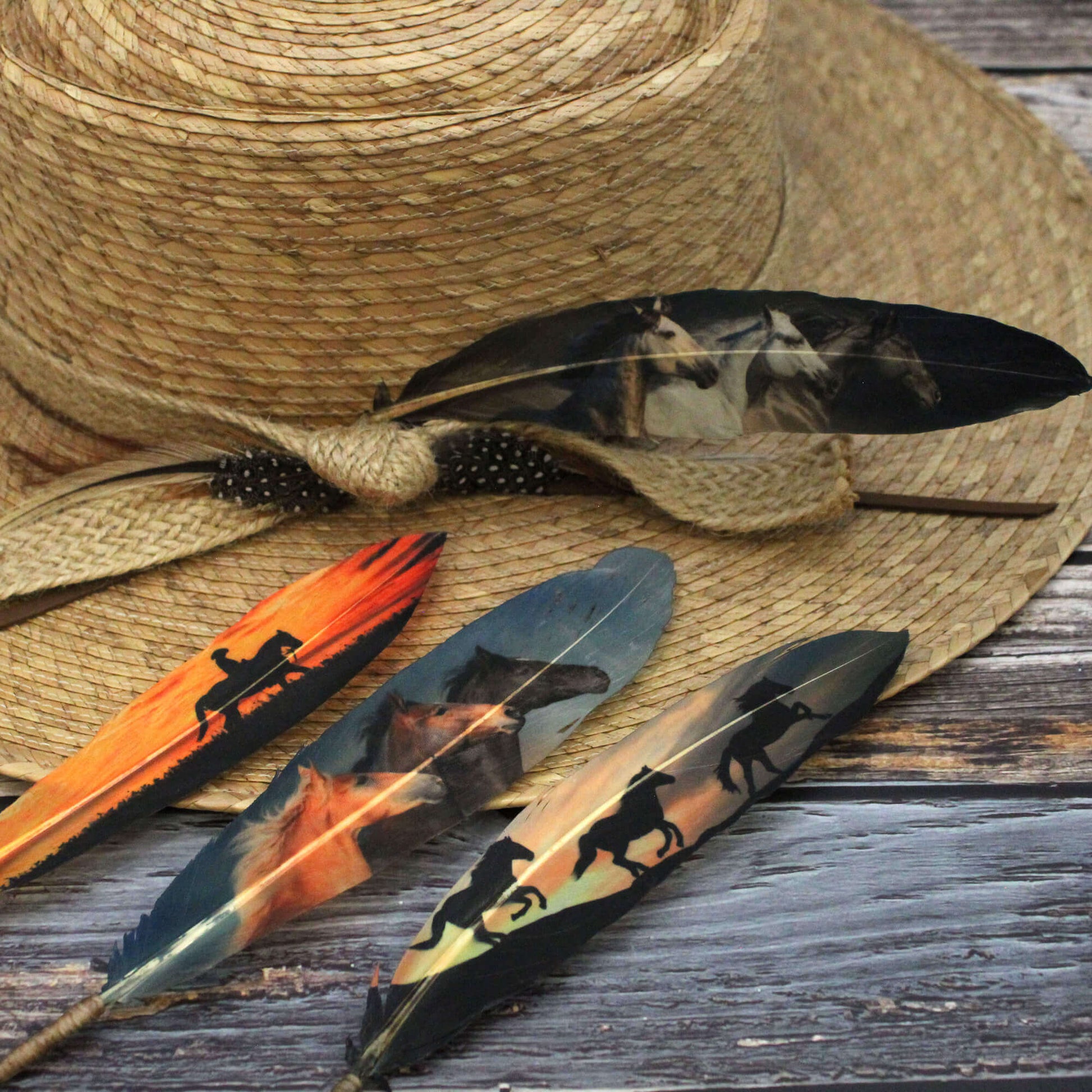 Elevate your hat game with these USA Handcrafted Western Style Hat Feathers! Transform your hats into statement pieces. Crafted with care and attention to detail, each feather boasts its own unique charm, ensuring that no two are exactly alike. Ranging from 5 to 7 inches in length, including the quill, these feathers are ideal for various hat styles and sizes. While natural fraying adds character to most feathers, it also means that each design may vary slightly from the pictures listed, guaranteeing a one-