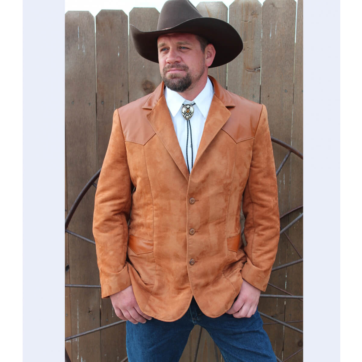 Men s Western Cowboy Blazer Rust Cattle Kate