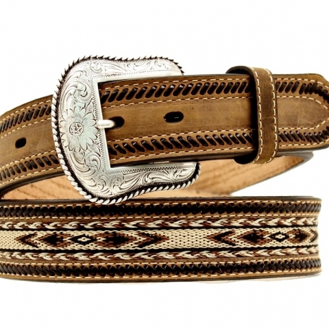 Woven Aztec Leather Belt - Cattle Kate