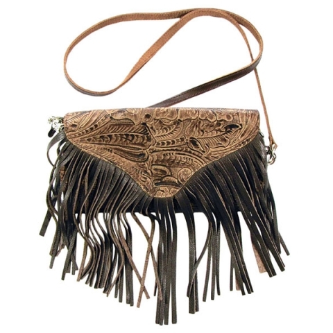 Western Tooled Leather Laser Cut Feather Country Handbag With Wallet in 4  Colors - Walmart.com
