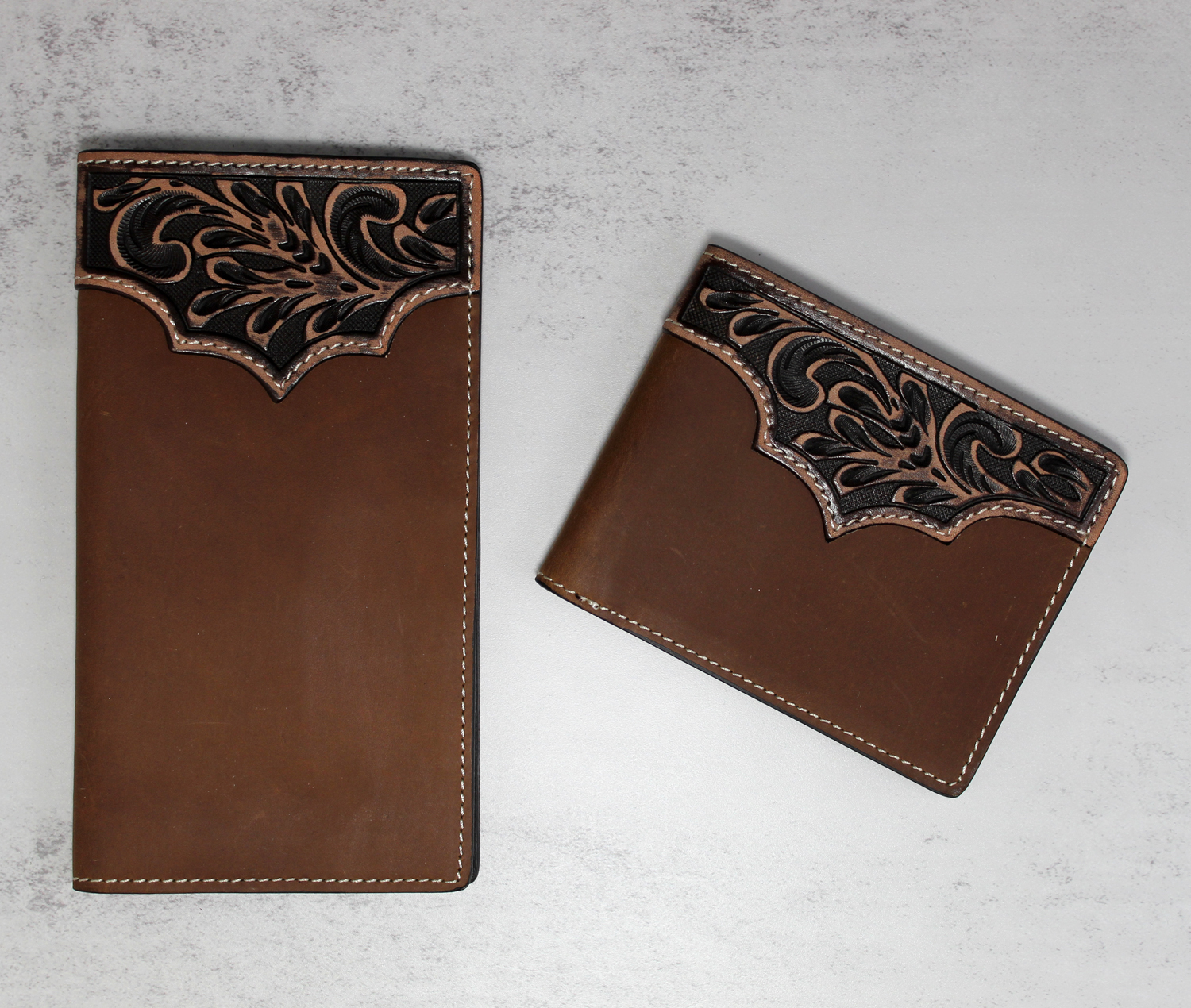 Brown Leather Bifold Wallet with Money Clip - 2107 - Western Express