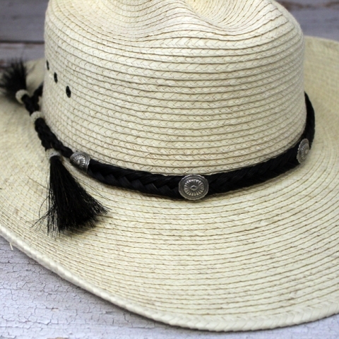 🌟Black Genuine Leather Hat Band For Western Cowboy Hats, Men