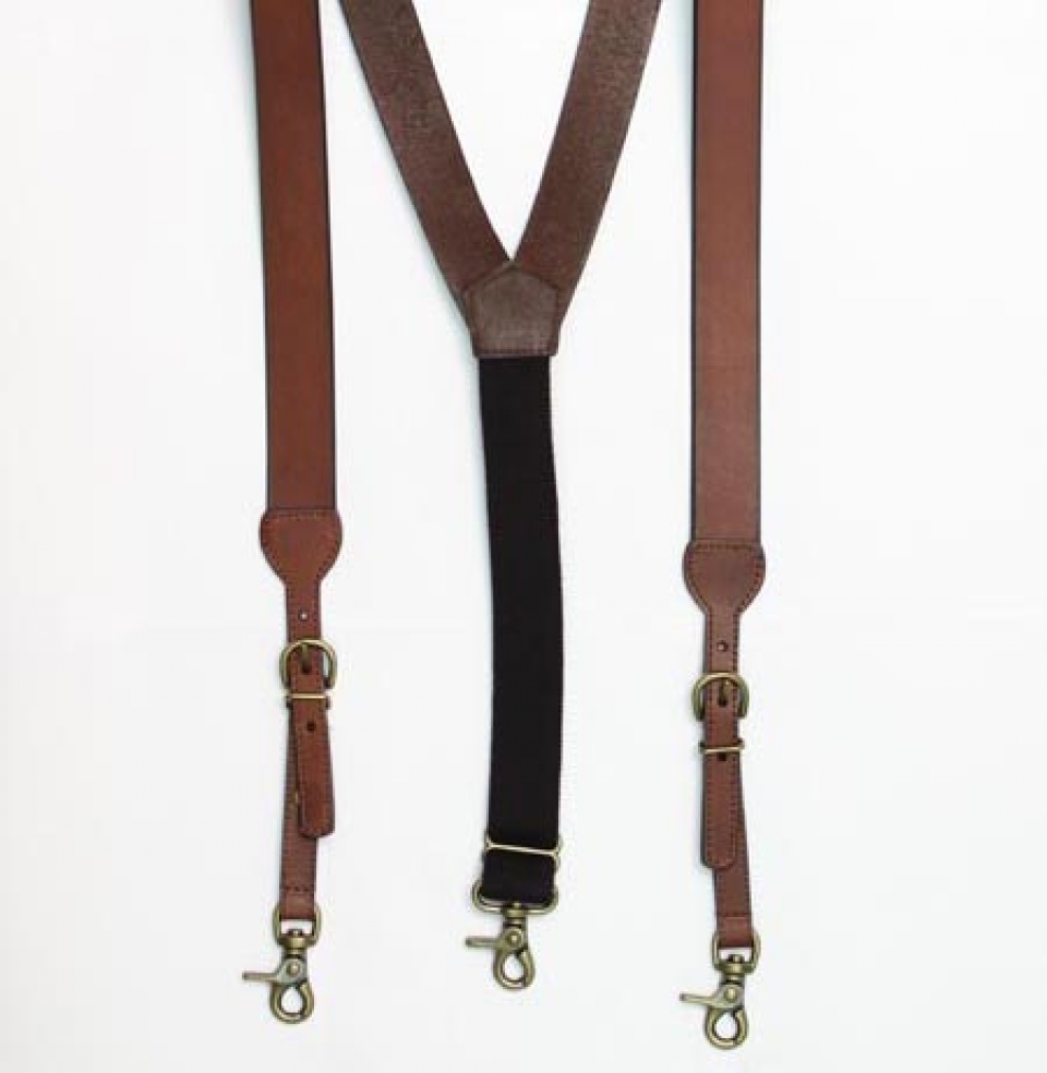 Plain Leather Suspenders - Cattle Kate