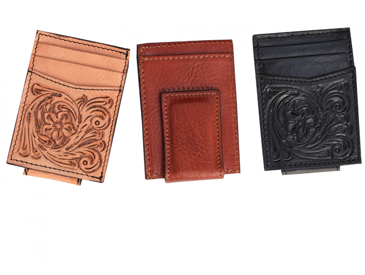 Custom Order ~ Leather Money Clip Wallet Style A