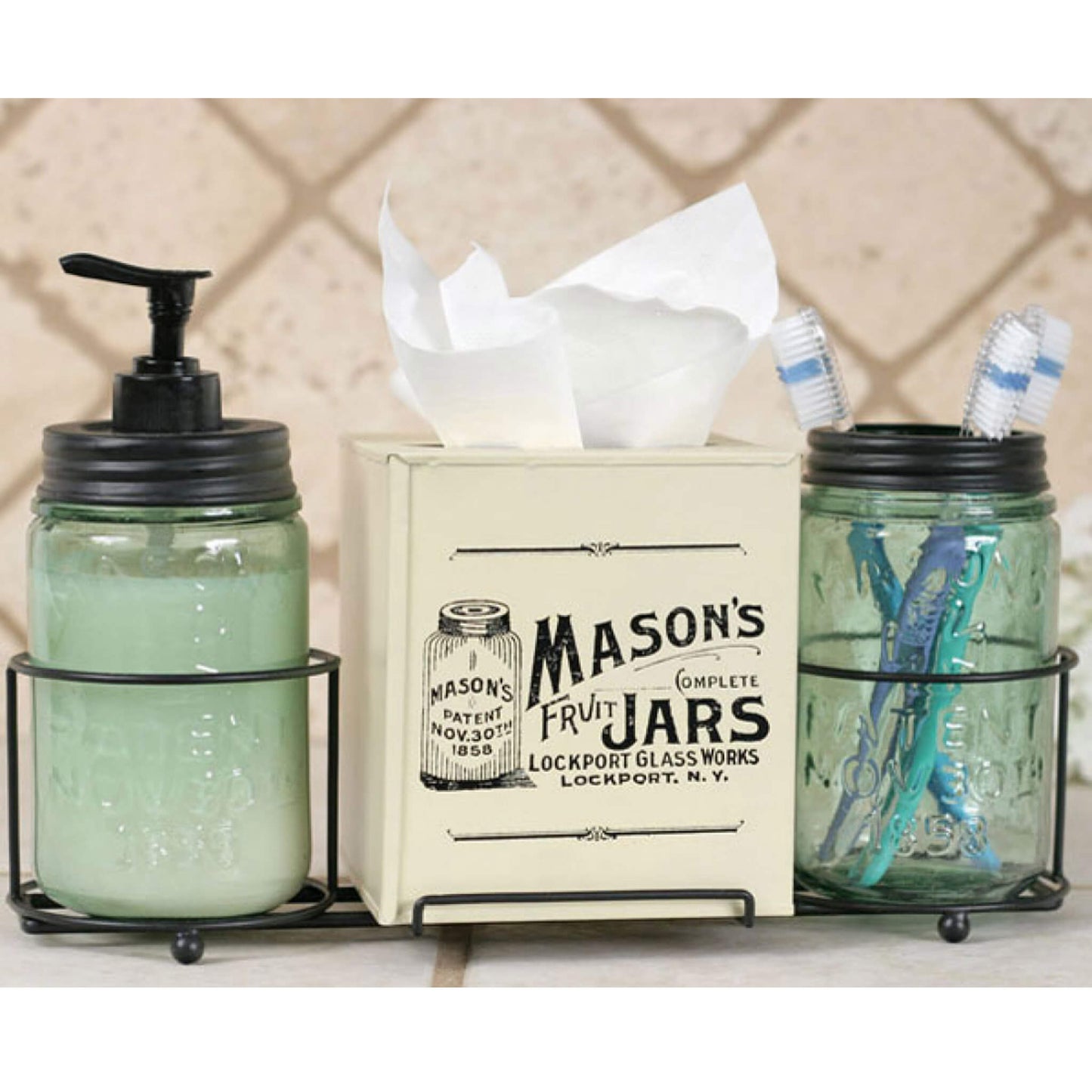 Mason Jar Bathroom Caddy