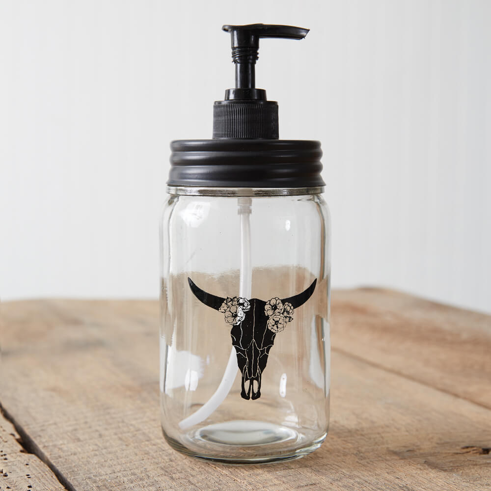 Longhorn Mason Jar Soap Dispenser