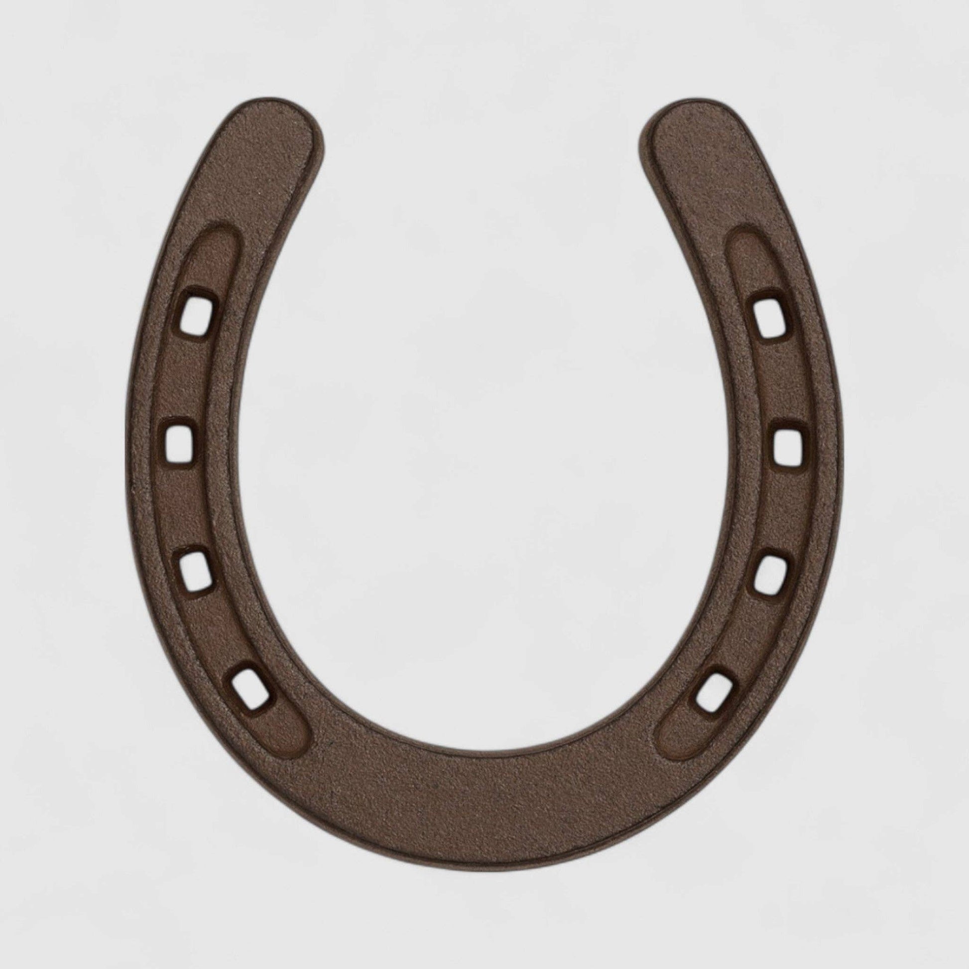 Rustic Western Cast Iron Horseshoe Home Decor Accent in a classic brown finish.