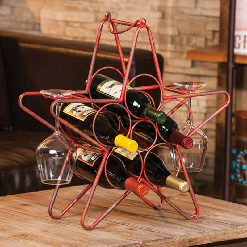 Rustic Red Star Wine Rack