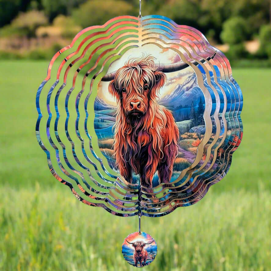 Highlander Cow Wind Spinner
