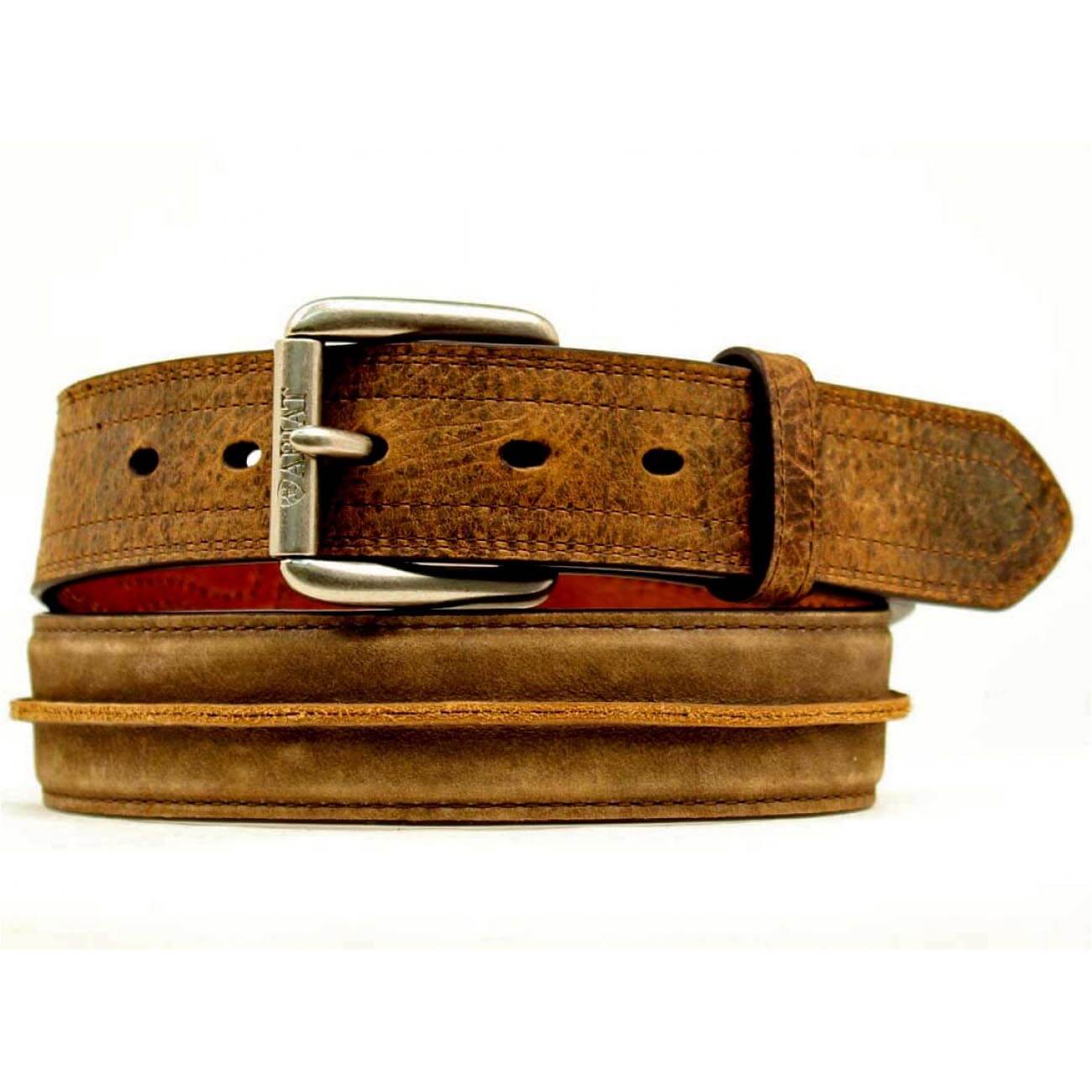 Men’s Beveled Center Belt Brown