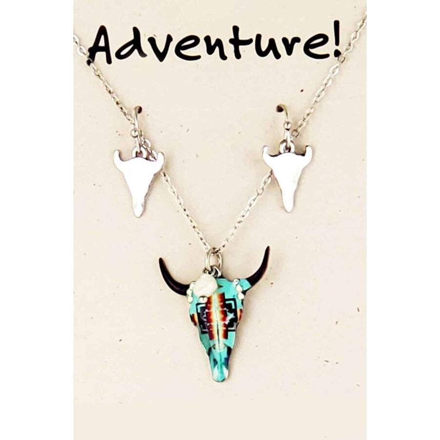 Buffalo Skull Necklace Set