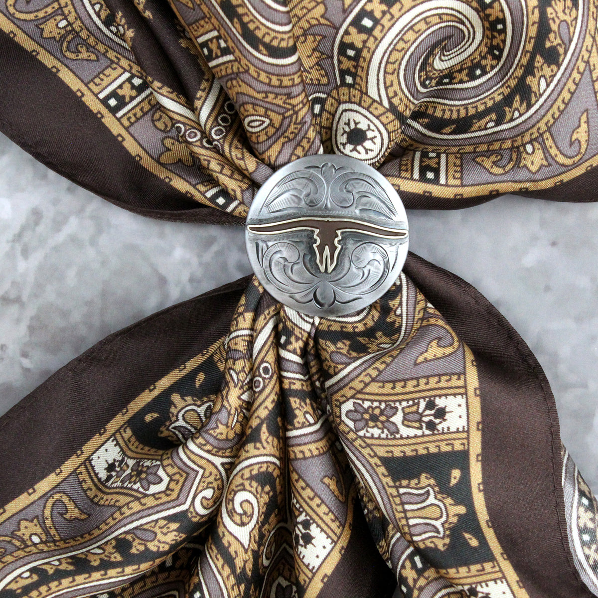 Antonio Steer Western Scarf Slide Ring
