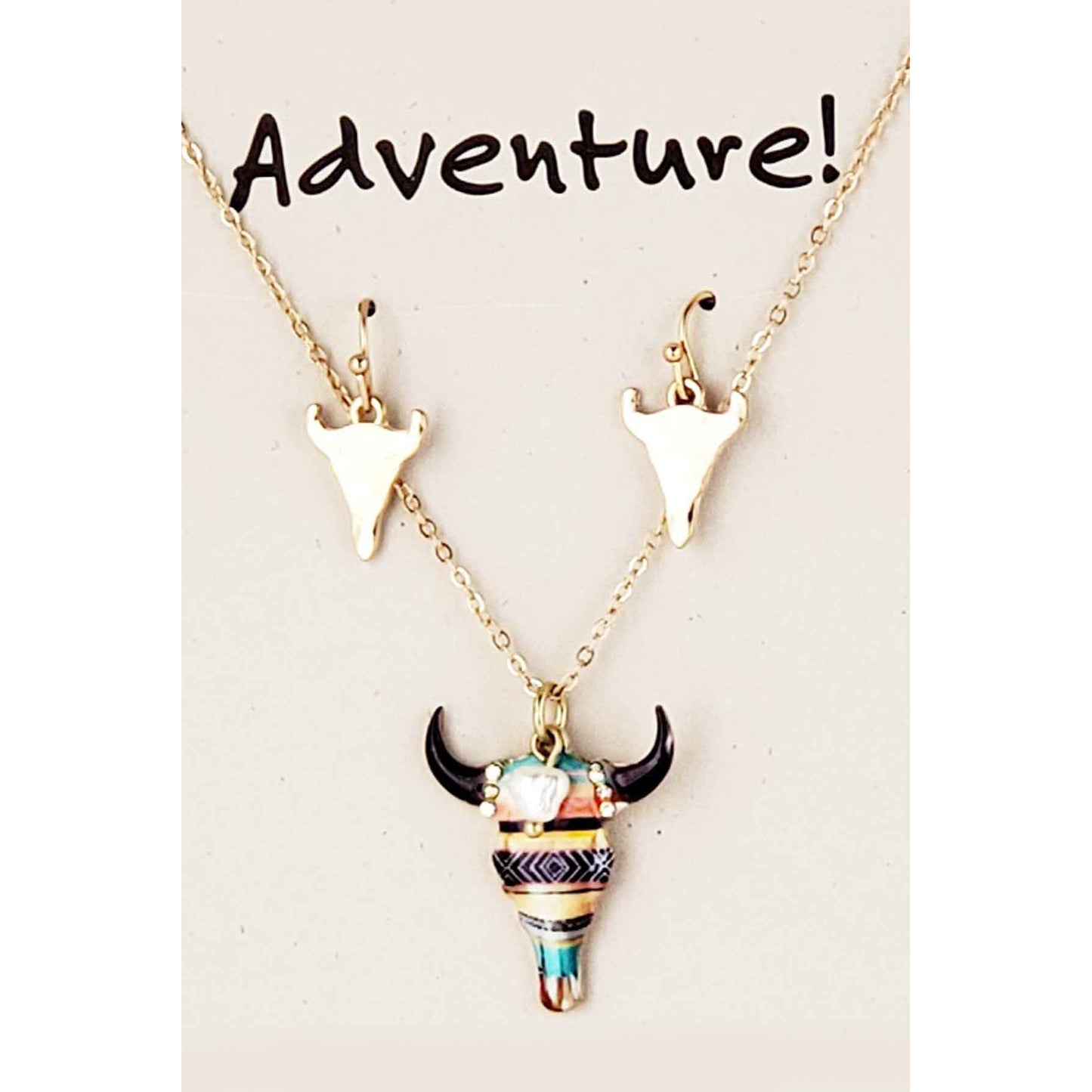 Buffalo Skull Necklace Set