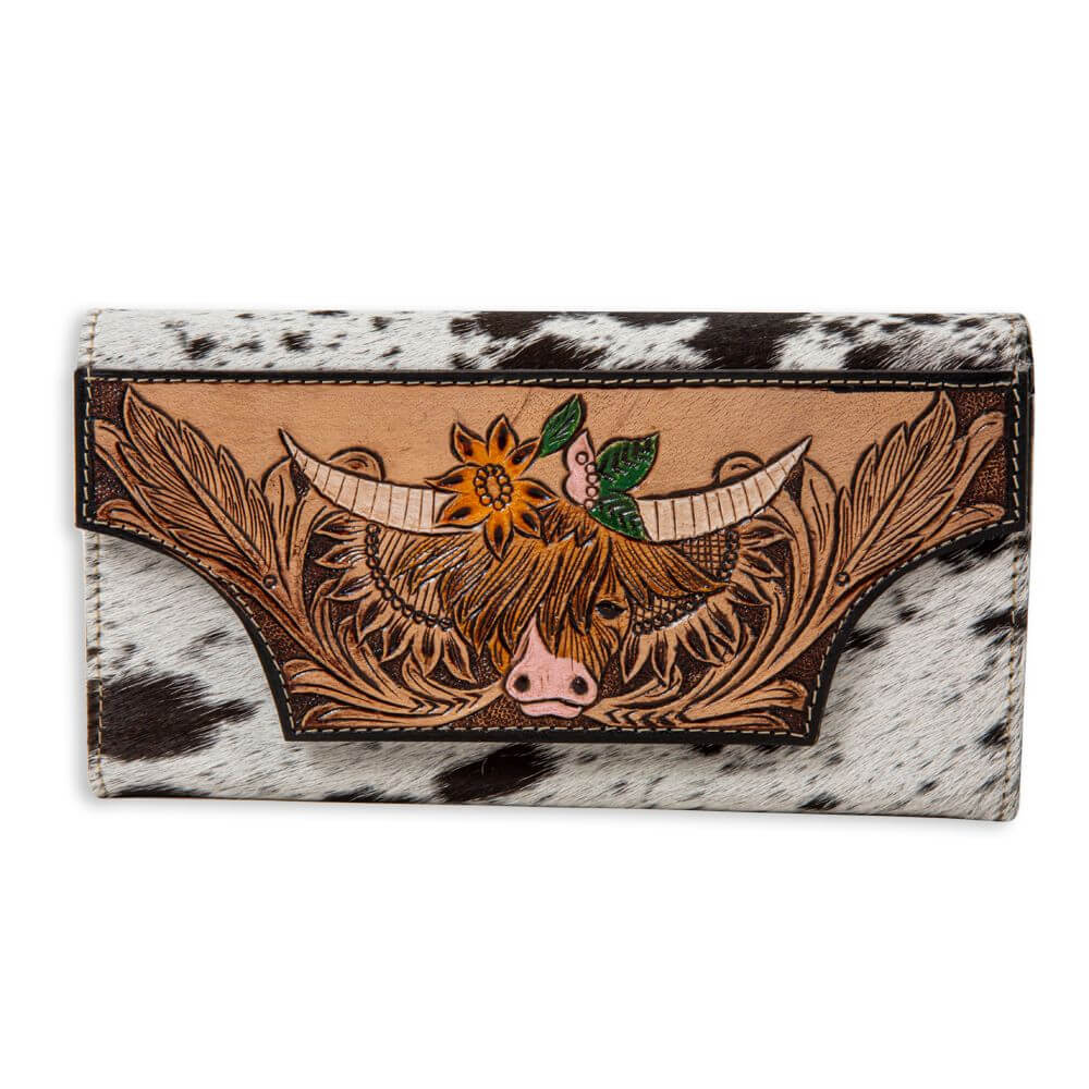 Bloomin' Highlander Hand-Tooled Wallet