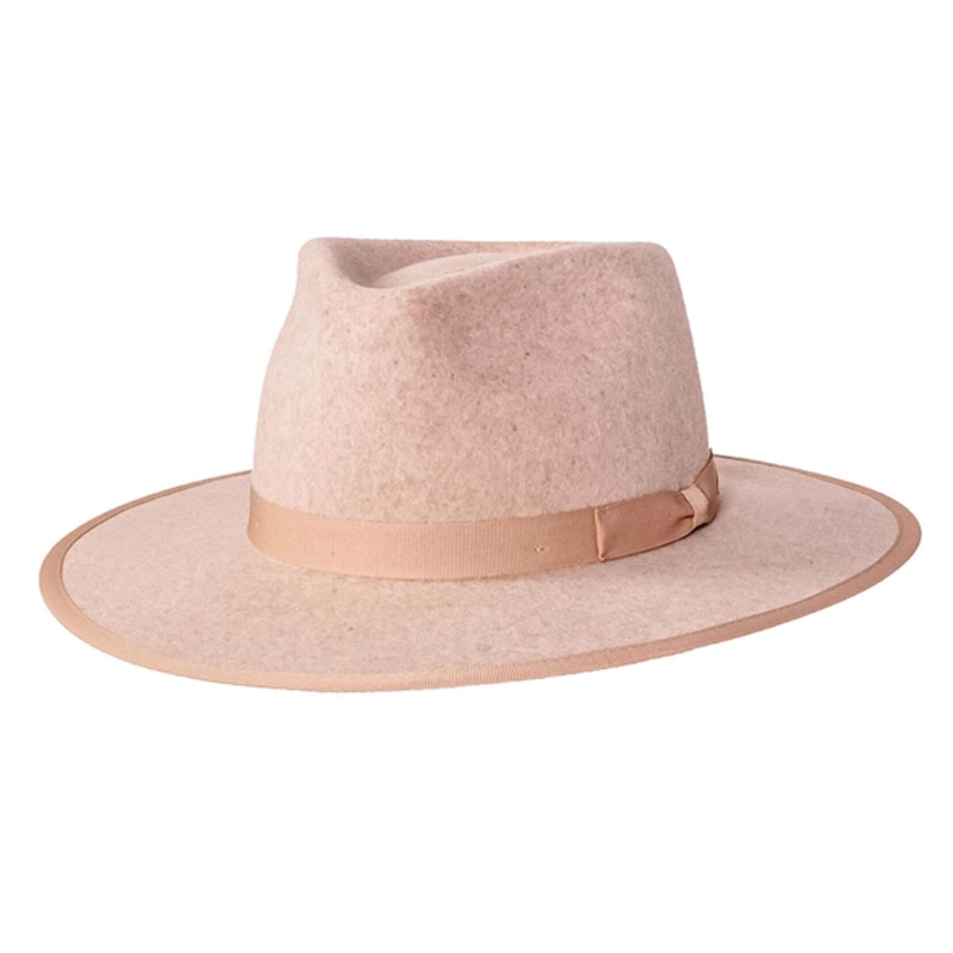 The bondi felt fedora hat is the new must-have staple piece for your days in the sun. Style this fedora with any look. Featuring a matching band and trim styled with a small bow. Firm Felt Hat. Brim 3" Crown 4". Imported.