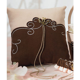 Brown & Blush Ring Bearer Pillow