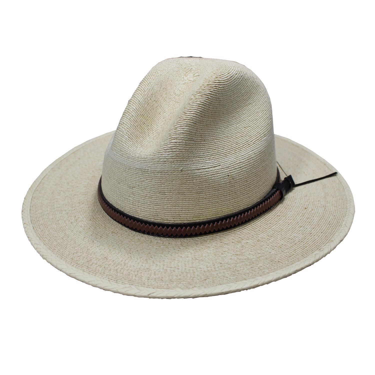 Cody is a version of a basic cowboy hat...with a unique twist. The crown is shaped like a Buckaroo but it has a short brim. If you want the legendary look of the Old West combined with a modern sized brim then this is the hat you have been looking for. Mexican fine pressed palm, soft (not stiffened) with a 3" brim. Wire in brim for easy brim shaping.