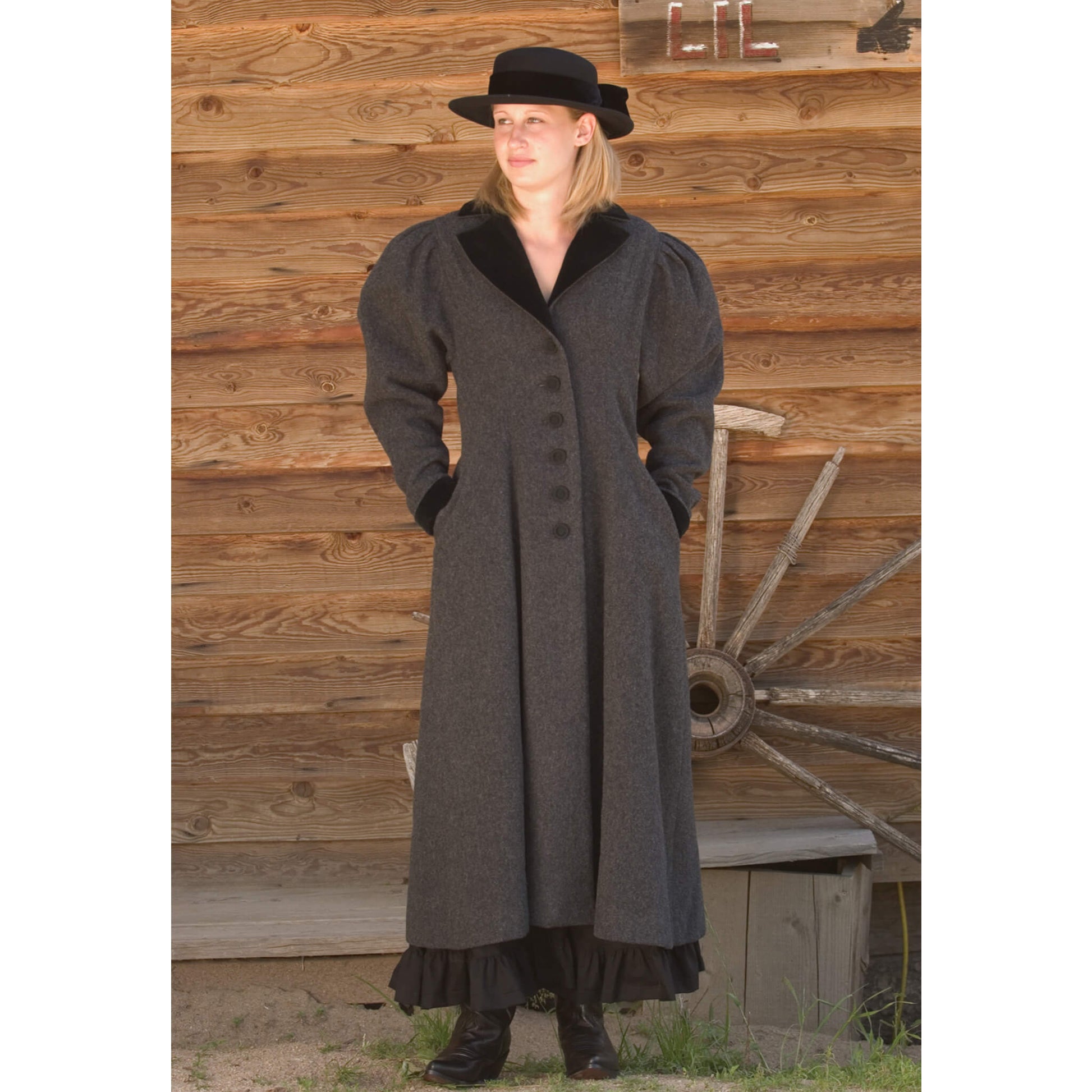 True classics never go out of style. Our Carriage Coat is the choice of frontier-minded ladies for its warmth and elegance. Make your winter travels a special occasion in the original Cattle Kate Carriage Coat. With its full frontier length and tailored fit, this handmade coat will keep you comfortable in high-style.