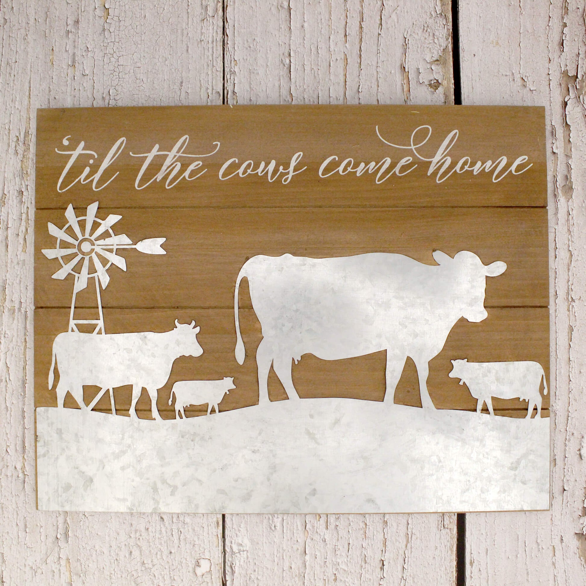 This plaque is ideal for farmhouse style decor and will delight anyone who appreciates the comforting, old-fashioned charm of rural life. Its vintage design adds a whimsical touch of Americana to your home. Measures 14" X 11"